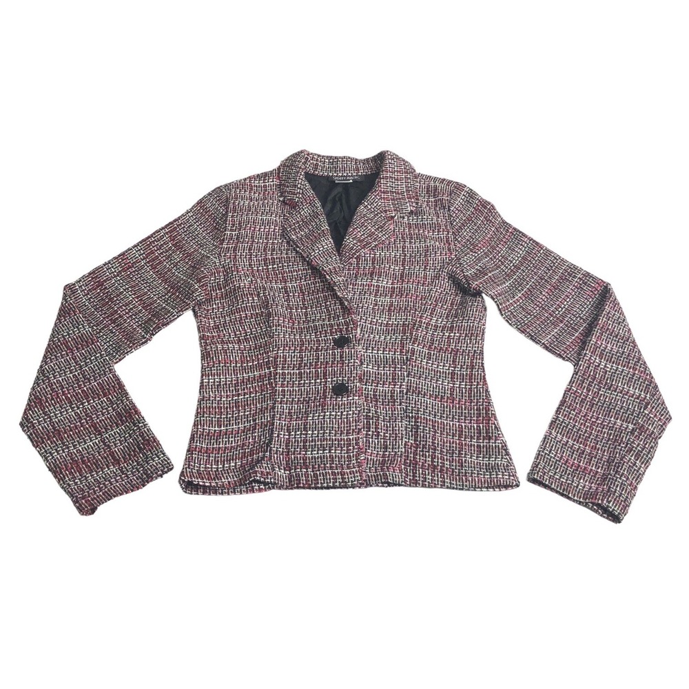 Vintage Street Magic Blazer Women M Multicolor Tweed Knit Cropped Academia USA